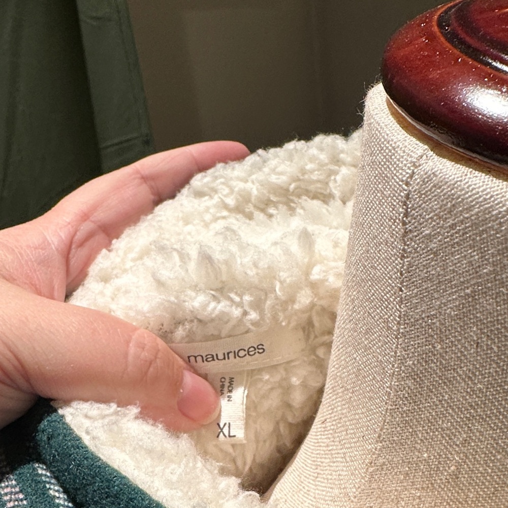 Maurices Green, Red and White Plaid Vest - Picture 2 of 9
